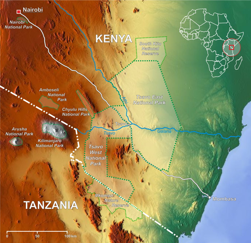 Tsavo national park size